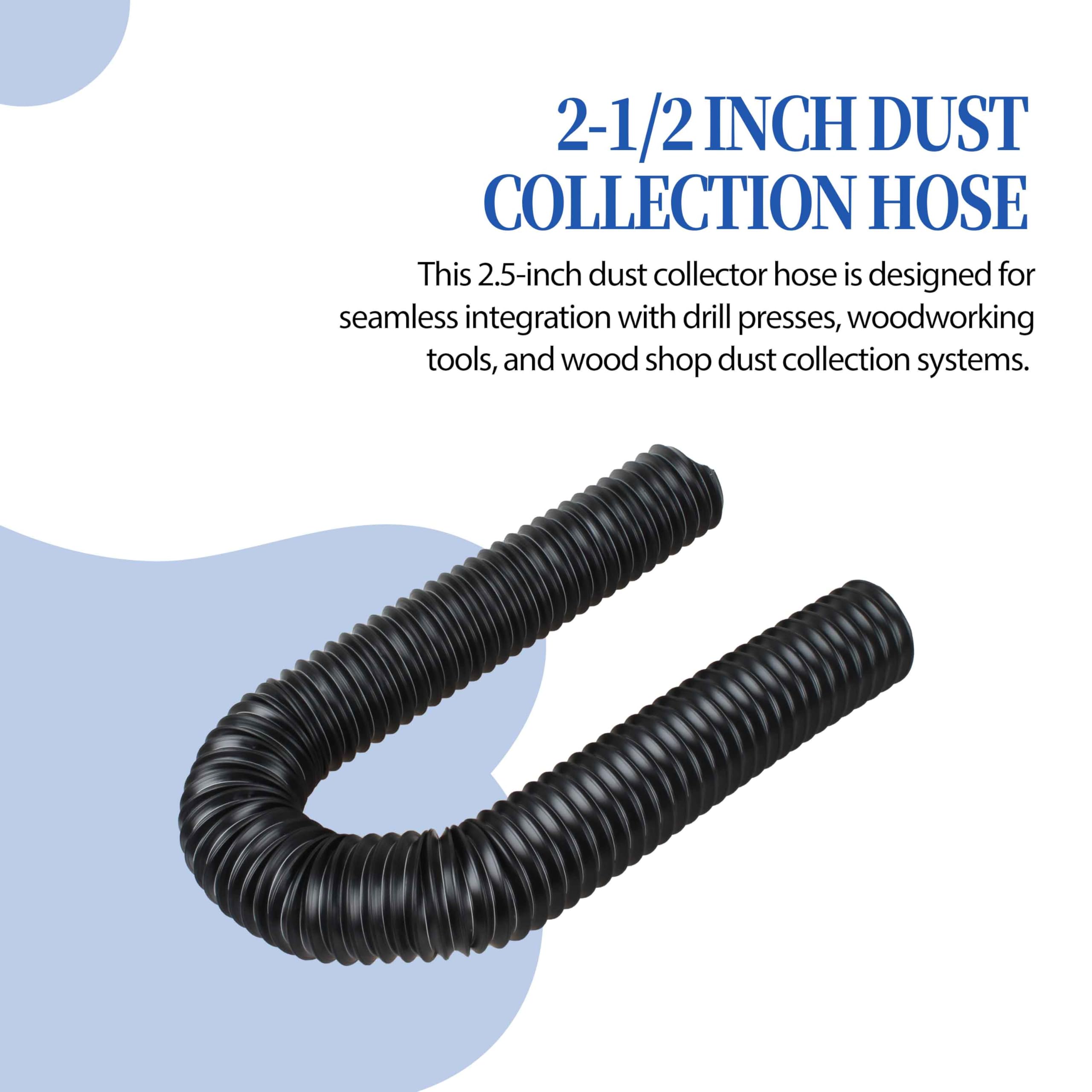 70198 - Manguera de recogida de polvo flexible de 2 1/2 x 36 pulgadas para prensa de taladro, carpintería y tienda de madera, manguera colectora de polvo de 2.5 pulgadas, 1 unidad