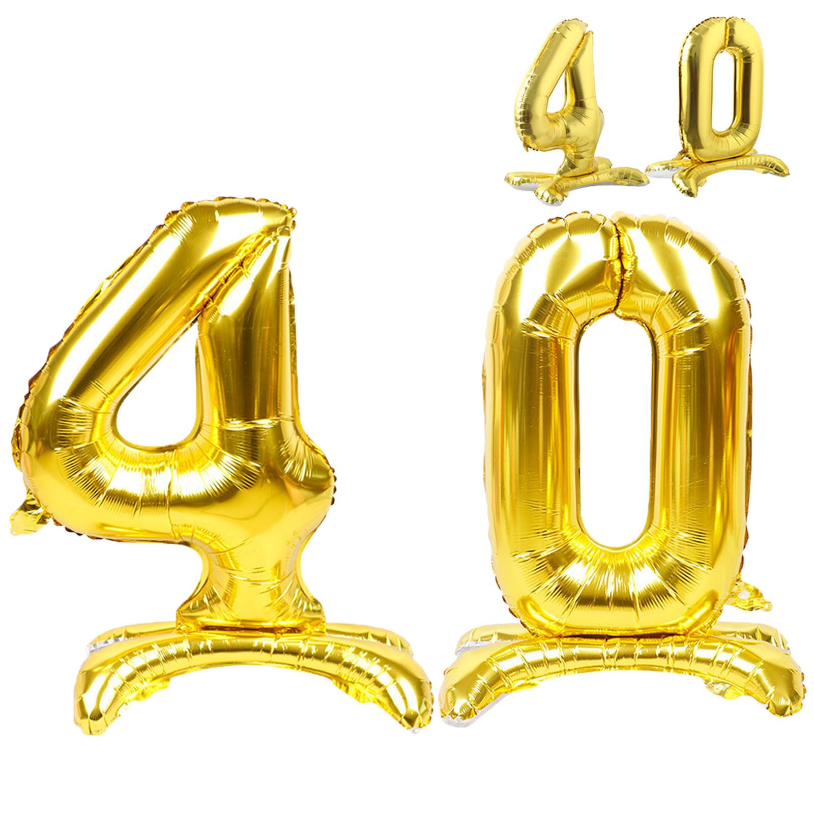 40 Balloon Numbers Gold Giant Self Standing Number 40 Balloon Birthday Foil Balloons for 40th Birthday Party Decorations 40 Anniversary Party Supplies