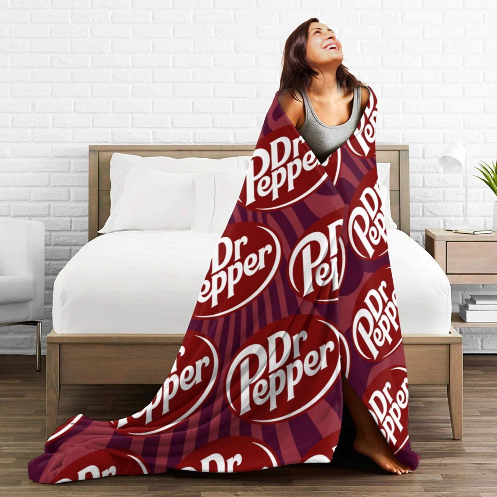 Throw BlanketDr-Pepper-Walking_Throw Blanket Soft Fleece Blankets 50"X40" Blanket for Bed Sofa