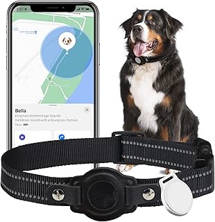 GPS Tracker for Dogs, Waterproof Location Pet Tracking Smart Collar (iOS Only), No Monthly Fee, Reflective Real-Time GPS Tracker Dog Collar for Small Medium Large Dogs