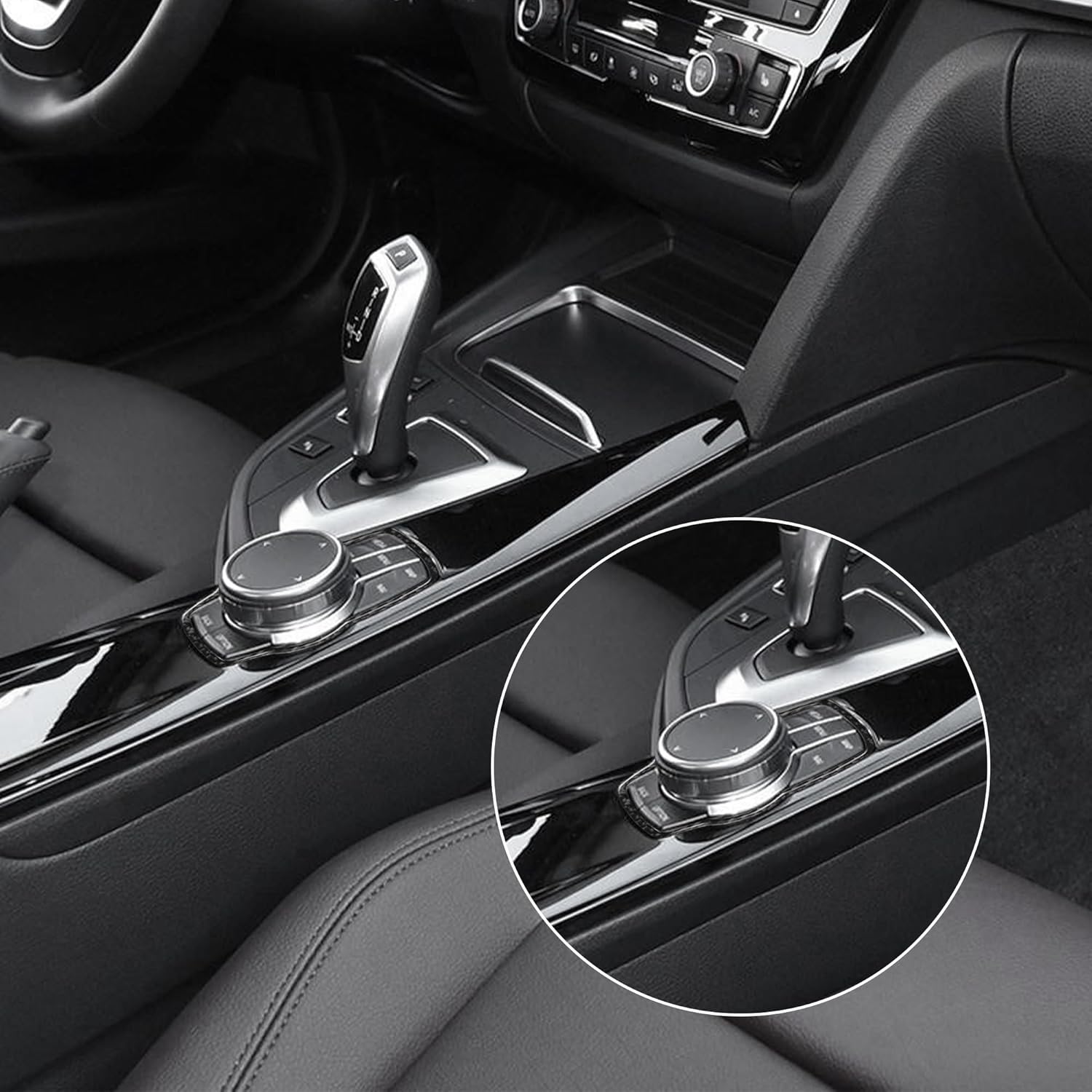 WINKA Carbon Fiber Interior Compatible with BMW 3/4 Series Car Multimedia Frame Cover Trim for F30 F34 F36 3GT 320i 330i 335i Center Console IDrive Multimedia Button Control Frame for Car Accessories image 6 of 7 B0F8BQWV68