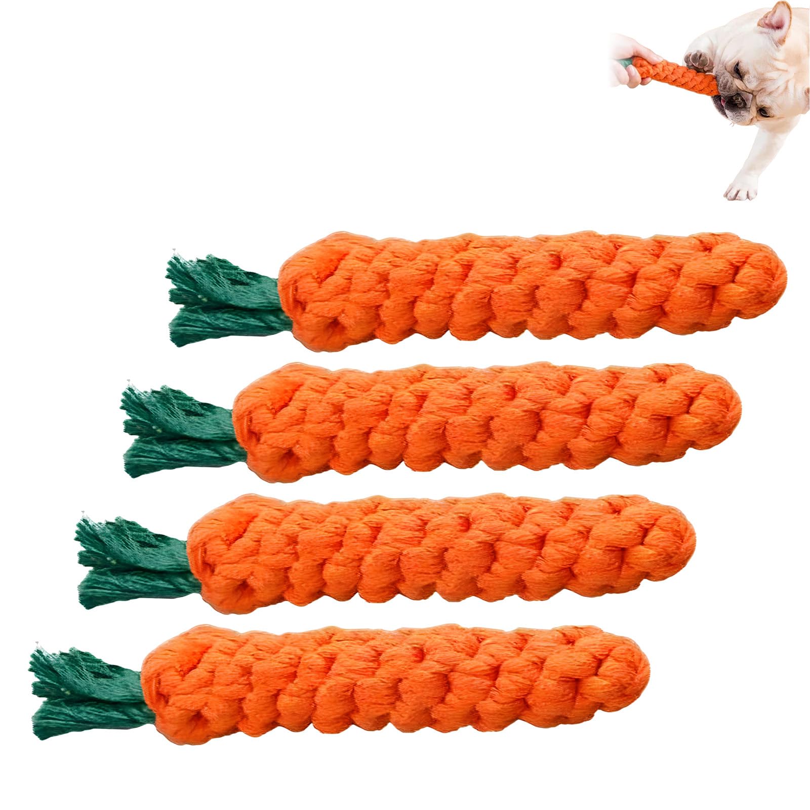 ZhongShuang 4 Stück Hundespielzeug Karotte, Robustes Kauspielzeug Um Sie Zu Beschäftigen, Interaktives Hundespielzeug Für Kleine Mittlere Grosse