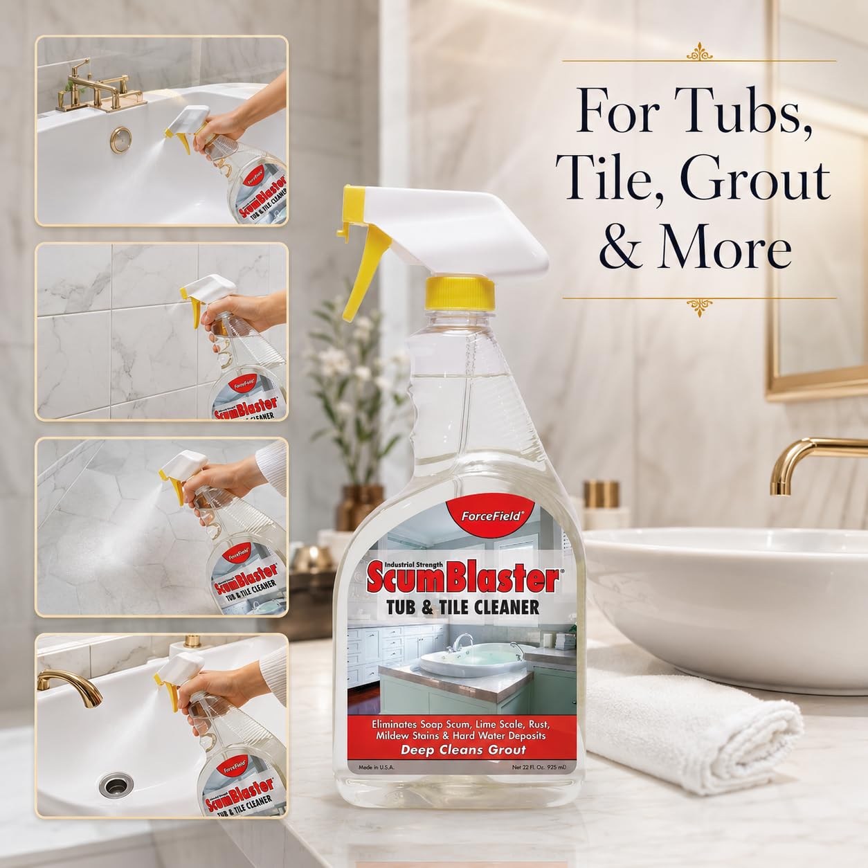 Amazon.com: ForceField® ScumBlaster Tub & Tile Cleaner, Deep