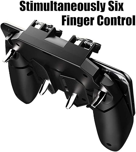 Miniatura 2 de Controlador de juego móvil, actualización Controlador de teléfono Gamepad con disparador L1R1 de 6 dedos para disparador sensible y controlador de