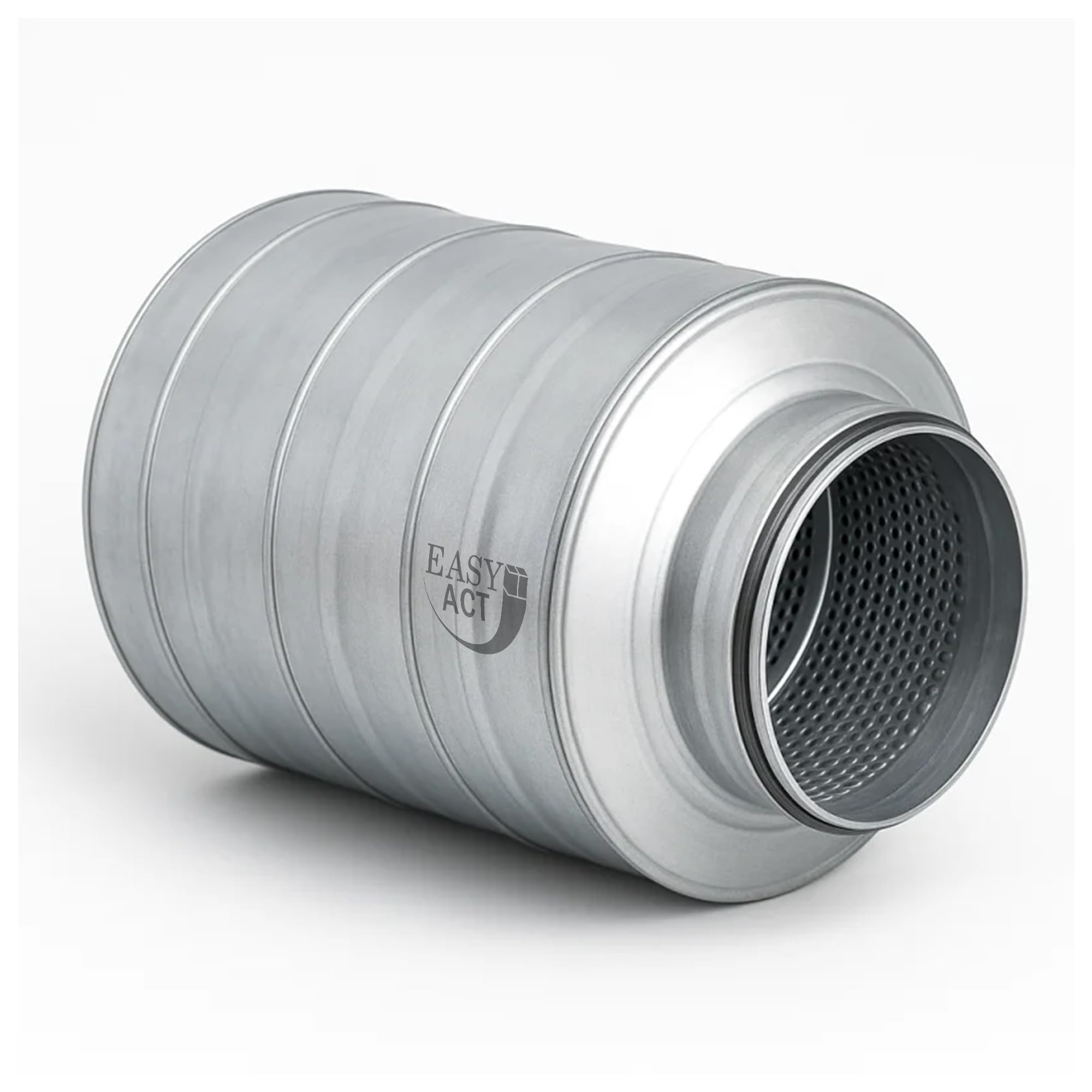 Easy Act Silenziatore Ø 80 mm, lunghezza 300 mm, efficiente silenziatore in acciaio zincato per la riduzione del rumore nei sistemi di ventilazione