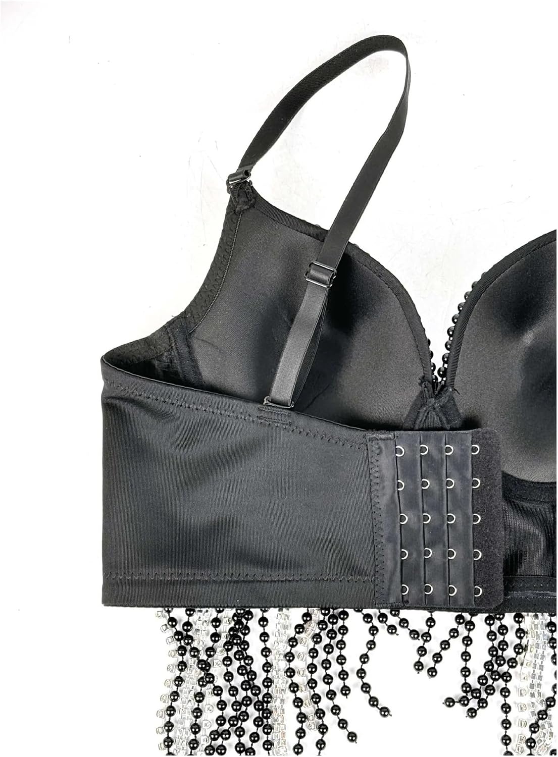 Pearl Diamond Chain Tassel Halter Top Sexy Fishbone Bustier Outer Stage Performance Costume
