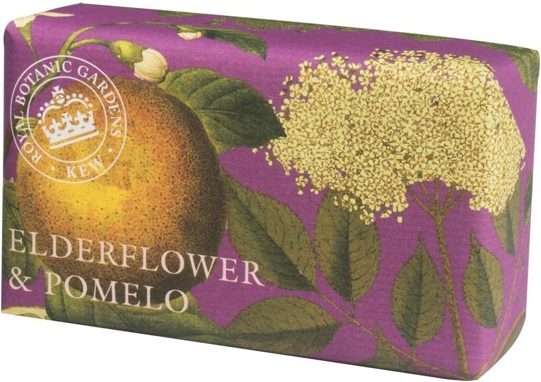 Royal Botanical Gardens Kew Wrapped Soap Bar, Elderflower and Pomelo Scent 240g