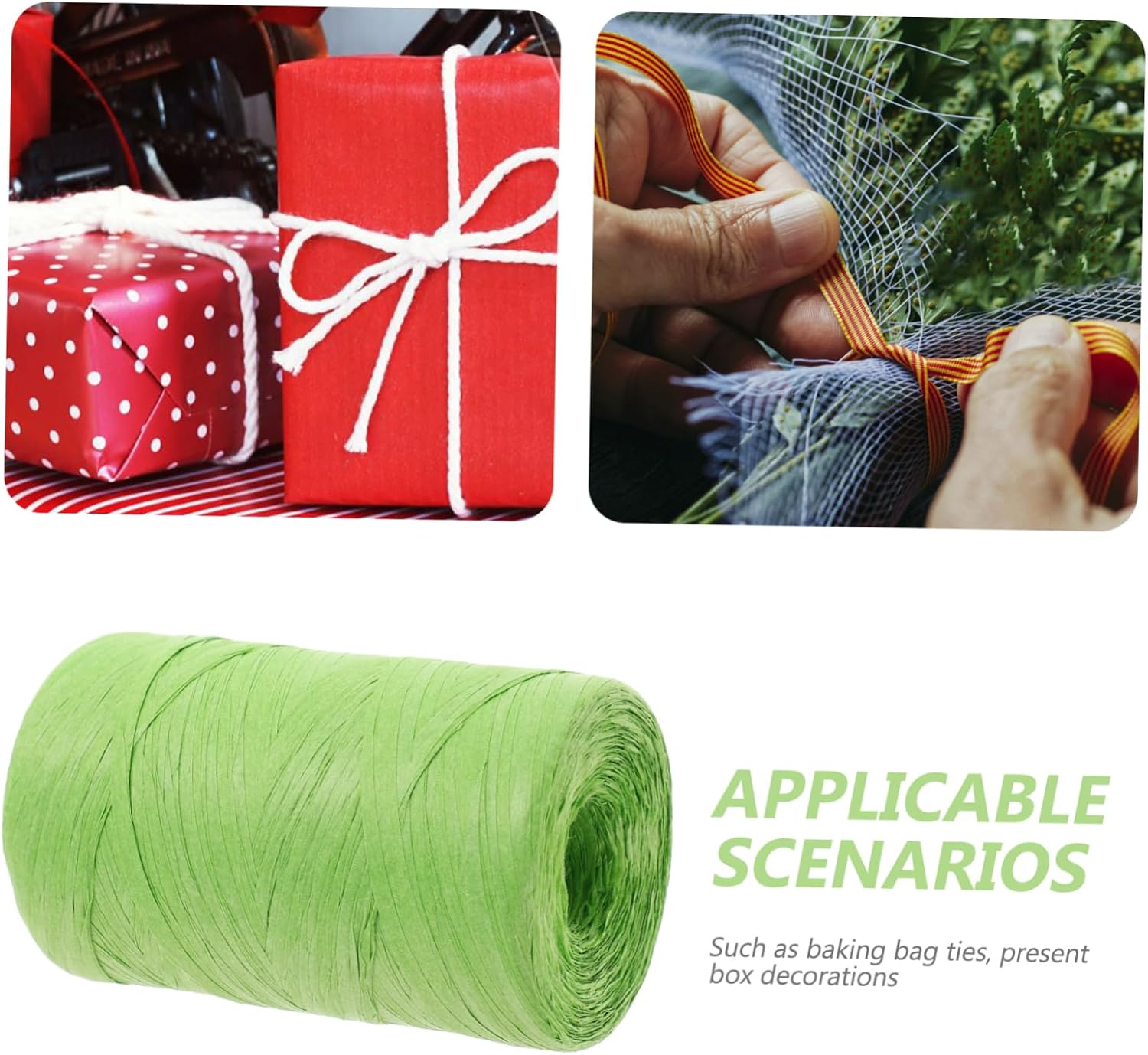 Xmas Raffia Paper Ribbon Strand for DIY Christmas Craft Projects