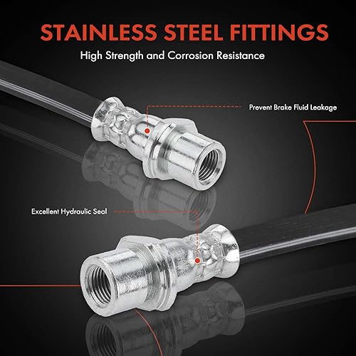 Miniatura 4 de A-Premium Manguera hidráulica de freno trasero para conductor o pasajero compatible con modelos Toyota y Scion - Echo 2000-2005, xA 2004-2006, xB