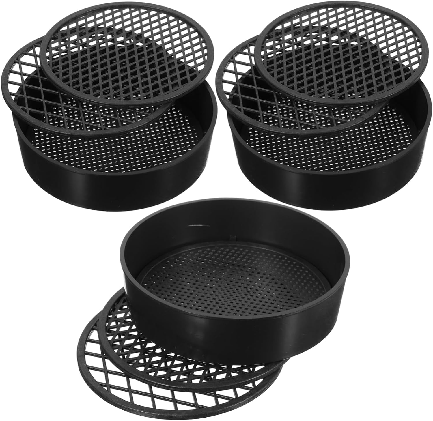 Holibanna 3sets Soil Sieves Interchangeable Mesh Sifting Tools for Gardening Soil Sifting and Rock Filtering for Beach Play and Gravel Sorting