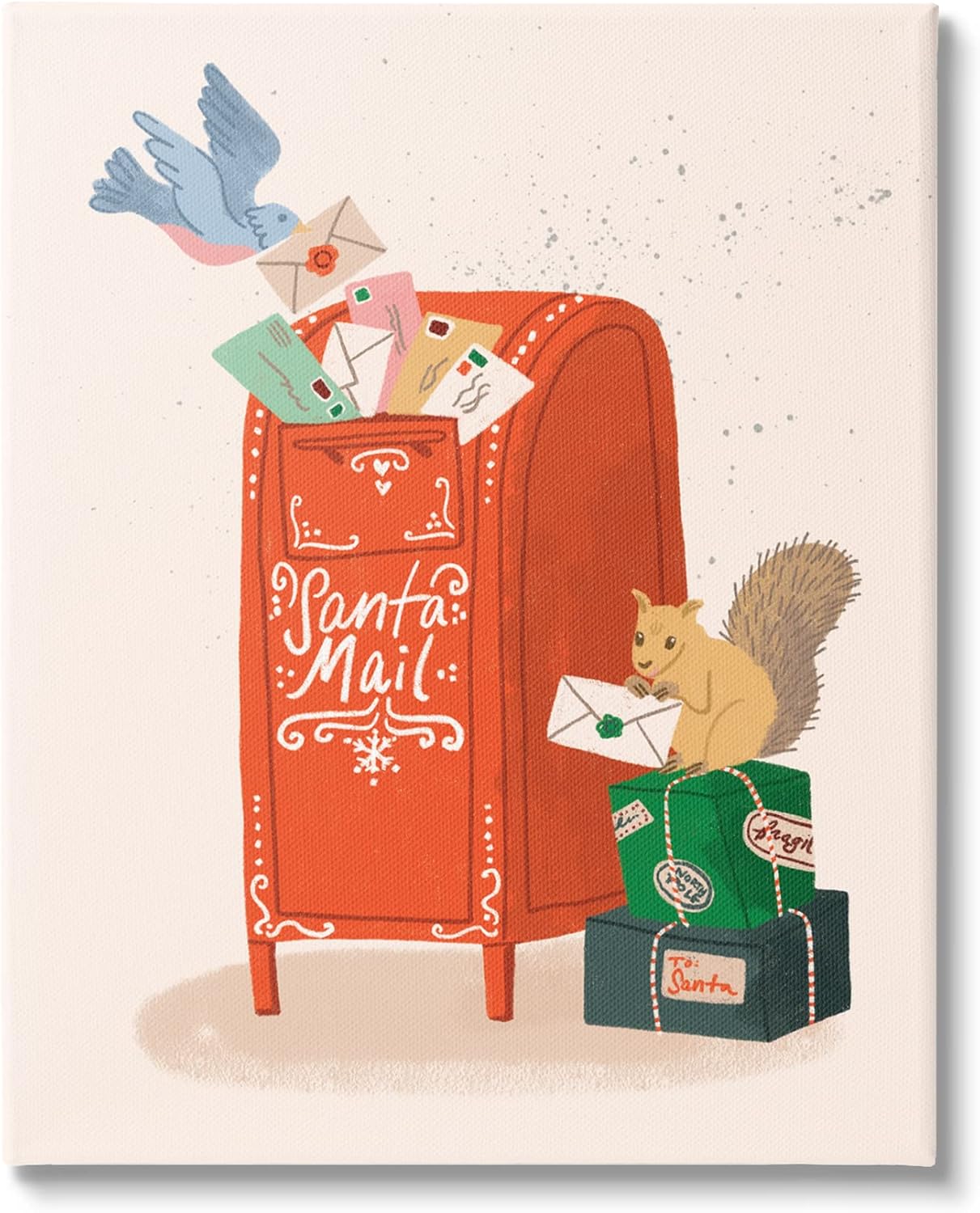 Stupell Industries Santa Mail Holiday Parcels Letters Canvas Wall Art, Design by Kristina Hultkrantz