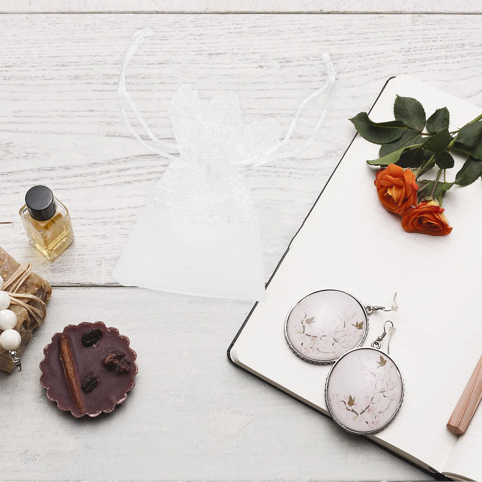 10 Borse In Pizzo Con Coulisse - Mini Astucci Cosmetici & Sacchetti Bomboniere Eleganti - Foto 4