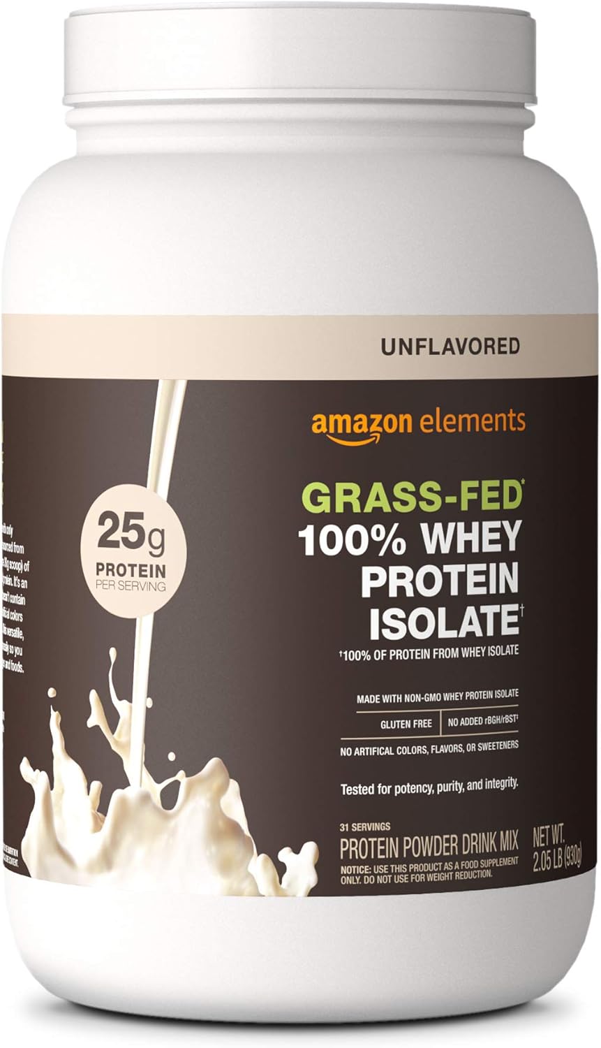 Amazon Elements GrassFed 100 Whey Protein Isolate Powder