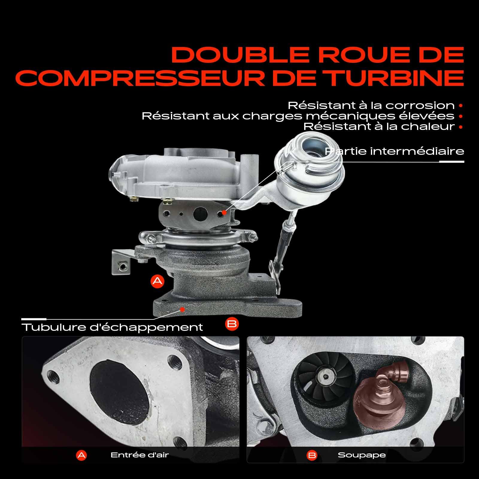 Frankberg Turbocompresseur 8201054152 | Compatible avec: Boîte Trafic II FL,Trafic II plateau/châssis EL,NV400 plateau/châssis X62 X62B,NV400 Box X62 X62B,Vivaro