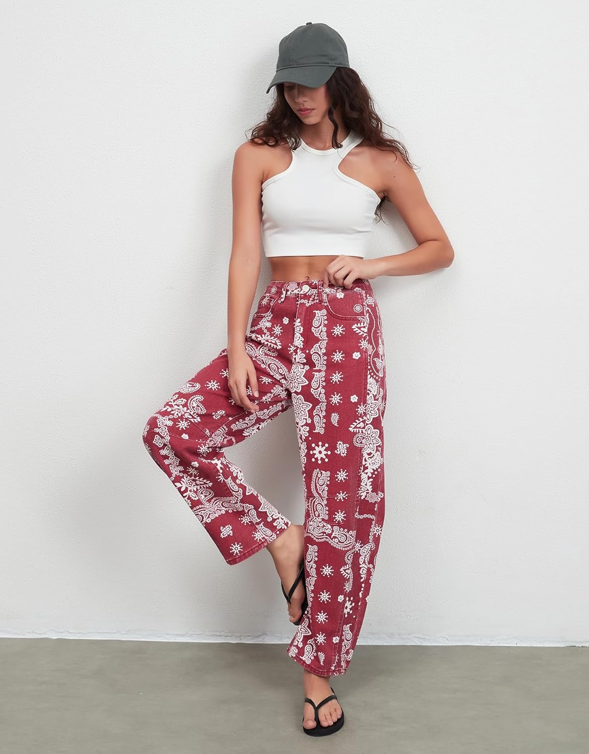 Kedera Women Casual Printed Barrel Jeans Wide Leg Denim Jeans 2025 Summer Trendy Baggy Pants Boyfriend Y2K Trousers - Image 6