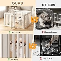 Vista 2 de Corral Transparente para Perros, Corralito para Mascotas con Puerta, Fácil de Limpiar e Instalar, Corrales para Cachorros tanto para Uso en Blanco