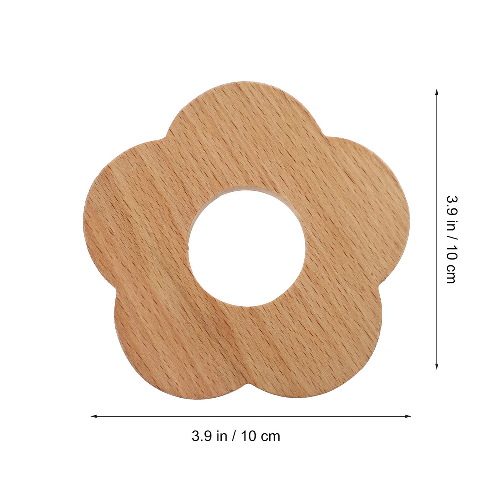 Posavasos de Madera en Forma de Flor, 7 Piezas, Khaki | Antideslizante y Diseño Grueso, para Copas de Vino y Tazas de Té, Uso sobre Mesa