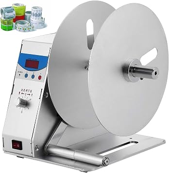 30w Label Rewinder, Digital Automatic Bidirectional Machine with Adjustable Speed 1250 RPM, LED Display, Quantity Setting for Logistics and Warehouse Use