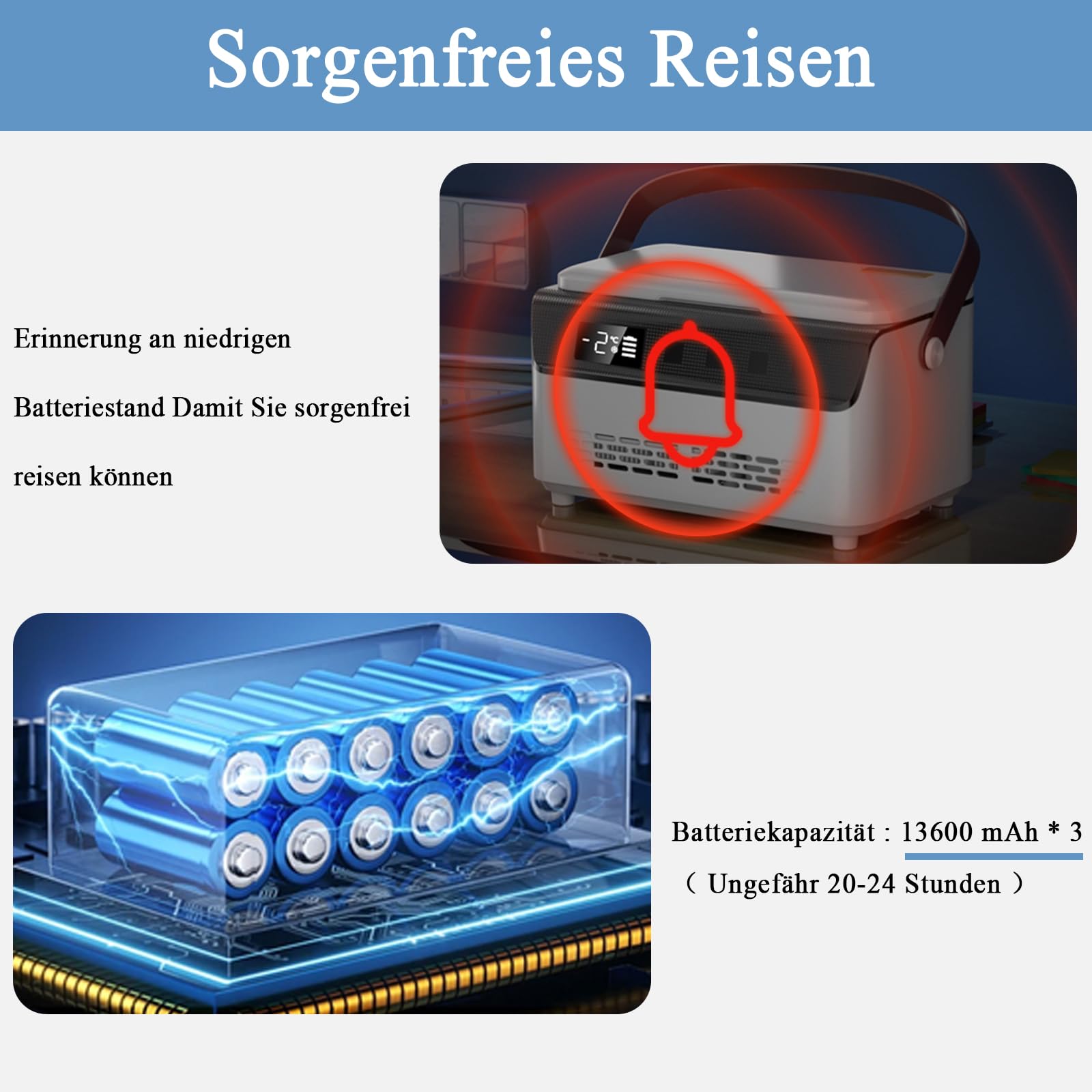 Insulin Kühlbox, Mini Medikamente Kühlschrank Tragbare Medizin Kühlschrank Intelligente Temperaturkontrolle LCD Bildschirm, Zuhause Medizinische Kühltasche für Auto, Reisen,mit 3 Batterien