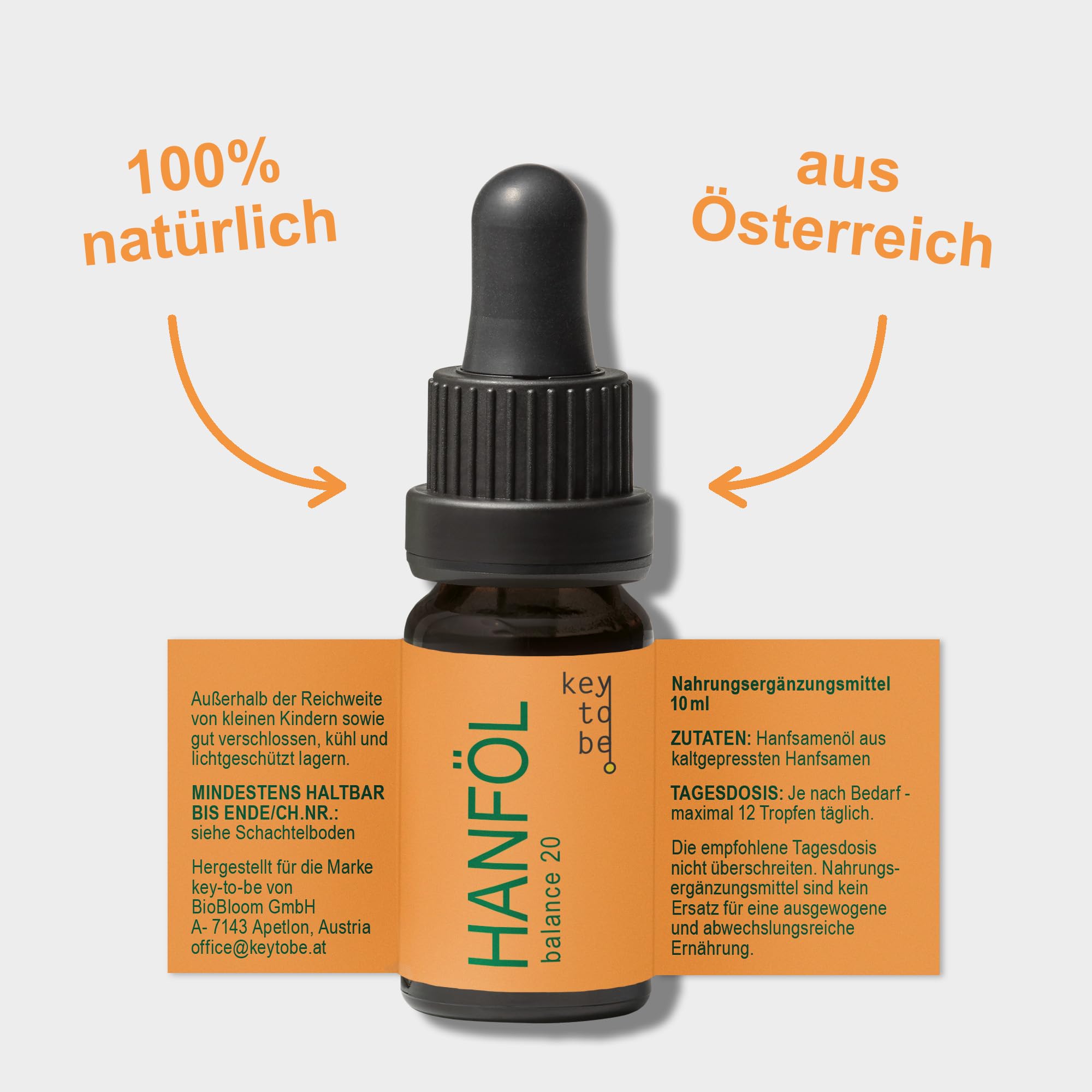 KeyToBe - Hanföl Balance20 - Hanfsamenöl Tropfen - vegan
