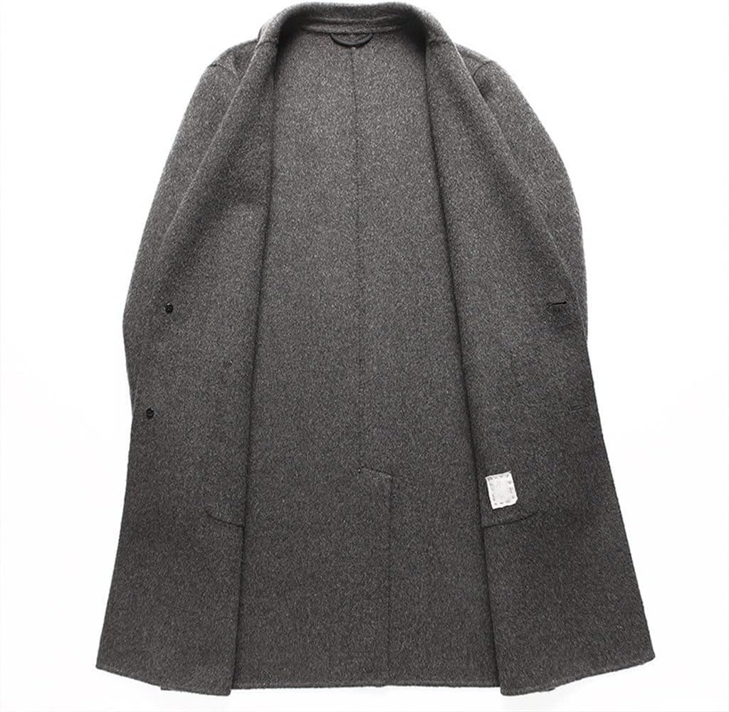 Autumn and Winter Wool Double-Sided Woolen Coat Men's Mid-Length Thick Casual Wool Coat Men's Jacket(D,185 Code)