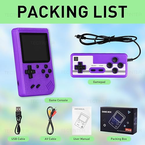 Miniatura 3 de Consola de juegos de mano retro, consolas portátiles de videojuegos retro 500 juegos clásicos FC, batería recargable de pantalla de 3.0 pulgadas