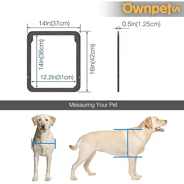 Foto 2 de 7 de Ownpets Puerta para Perros y Gatos Puerta Mosquitera para Mascotas Gatera de Gatos con Cerradura Automática…