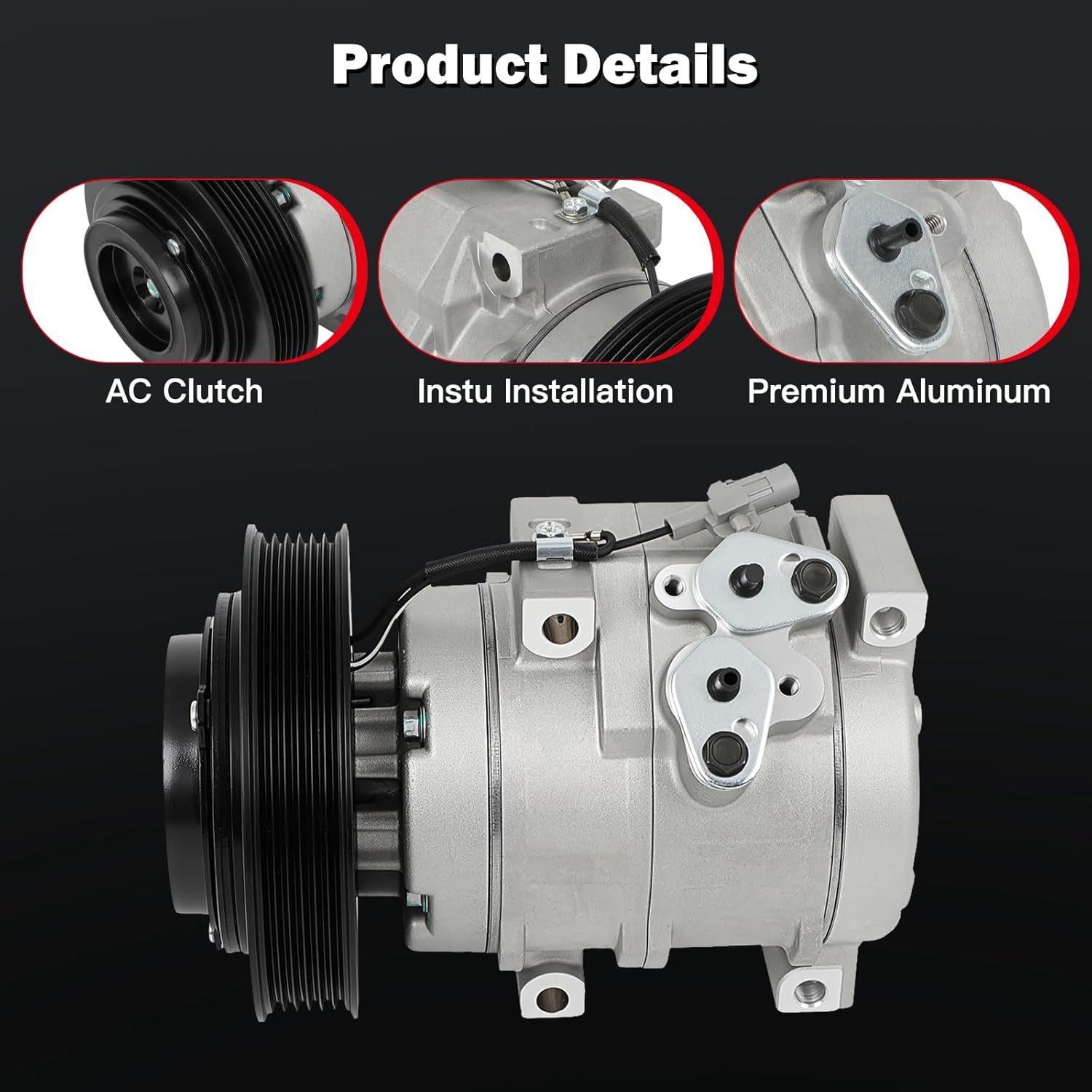 cciyu Air Conditioning Compressor for Toyota Corolla Matrix 1.8L 2003-2008 Replaces AC Compressor for Car 10S15L