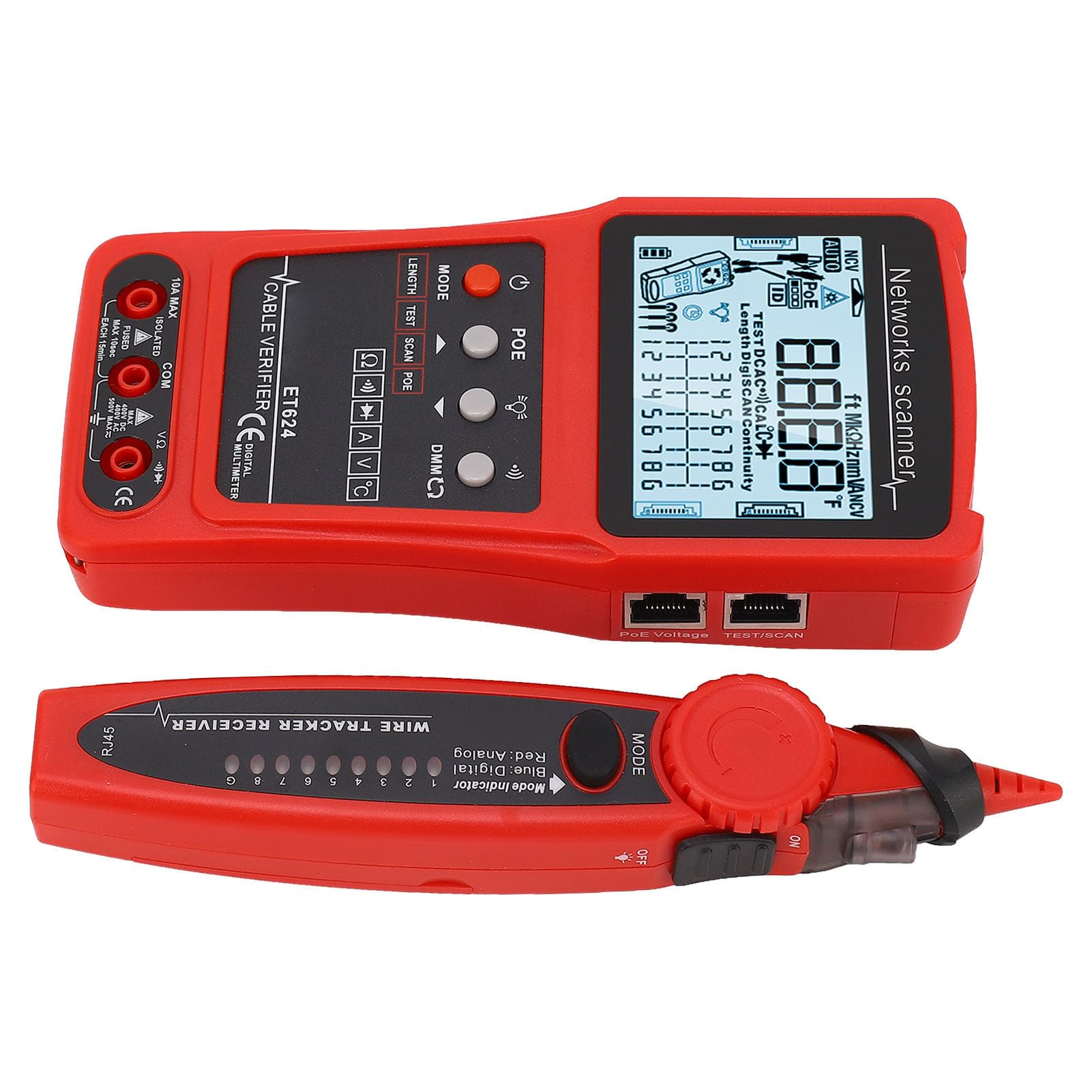 Irfora Multifunktions-Kabeltester mit Digitaler Schaltungsanalyse