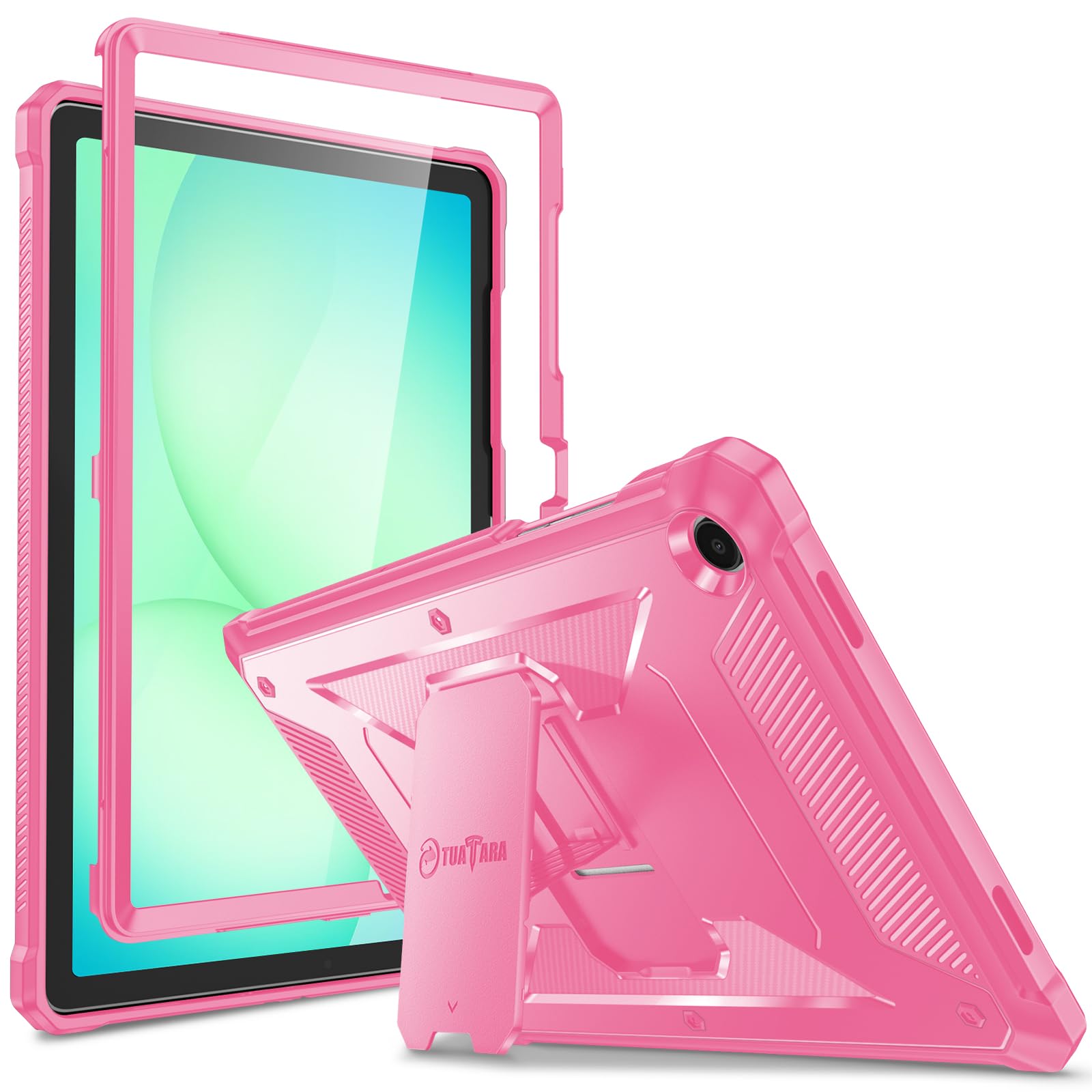 Fintie Shockproof Case for Samsung Galaxy Tab A11+ Plus 11" 2025 / Tab A9+ Plus 11-Inch 2023, Tuatara Rugged Unibody Hybrid Bumper Kickstand Cover Built-in Screen Protector (Magenta)