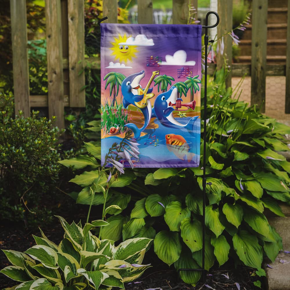 tesori dell' Caroline APH2485GF Delfino da Giocare Musica Bandiera da Giardino, Piccolo, Multicolore