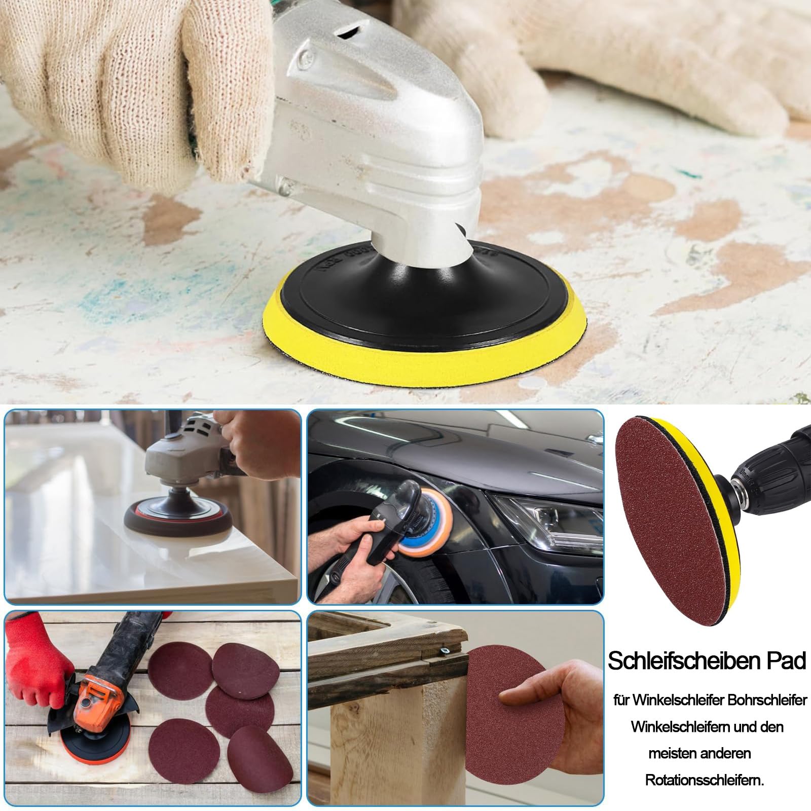 Sinzau Lot De 70 Feuilles Abrasives En Oxyde D'aluminium Marron Pour Meuleuse D'angle, Ponceuse à Percussion, 7 Grains (40-320