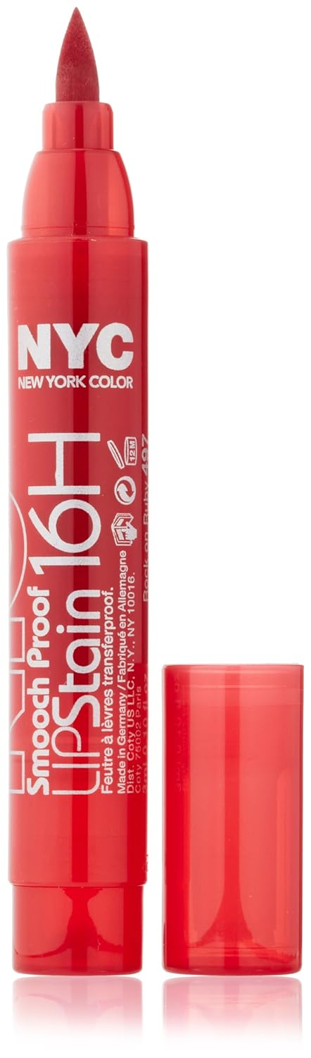N.Y.C. New York Color Smooch Proof Lip Stain, Persistent Pink, 0.1 Fluid Ounce