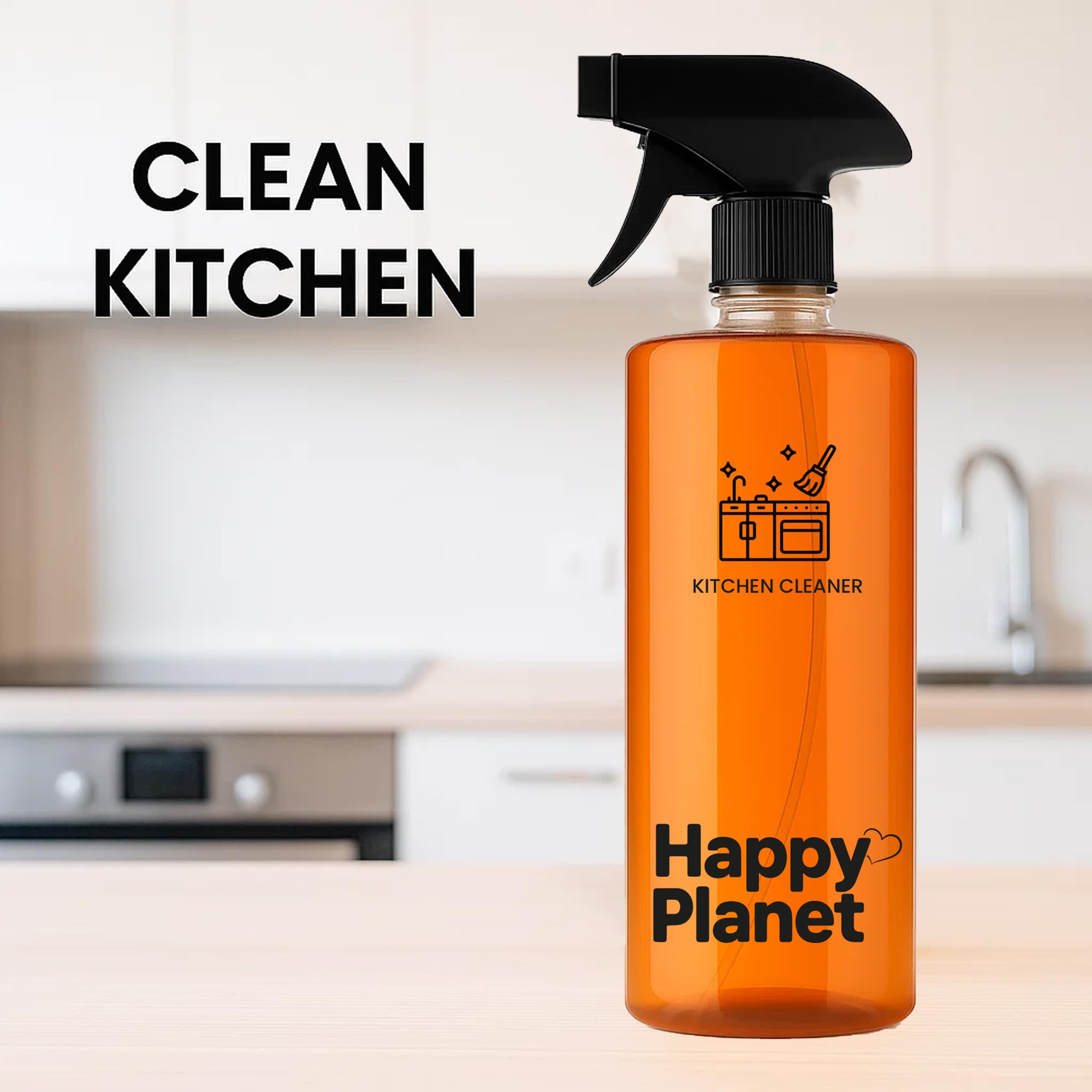 Happy Planet | Kitchen Cleaner | India’s 1st Foaming Formulation for Less Scrubbing | 500ml | Suitable for Stoves, Chimneys, Counter Tops, Appliances, Walls & Cabinets | Non Toxic (500ML Pack Of 2) - Image 2 thumbnail