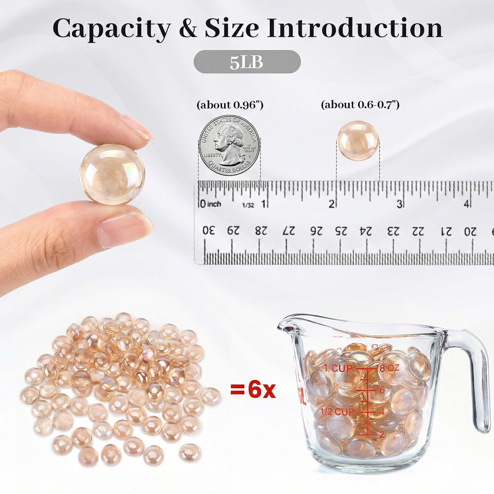 FUTUREPLUSX Billes plates en verre de 2,3 kg, galets en verre rose corail pour vases, pierres précieuses en verre pour décoration de table, aquarium, loisirs créatifs