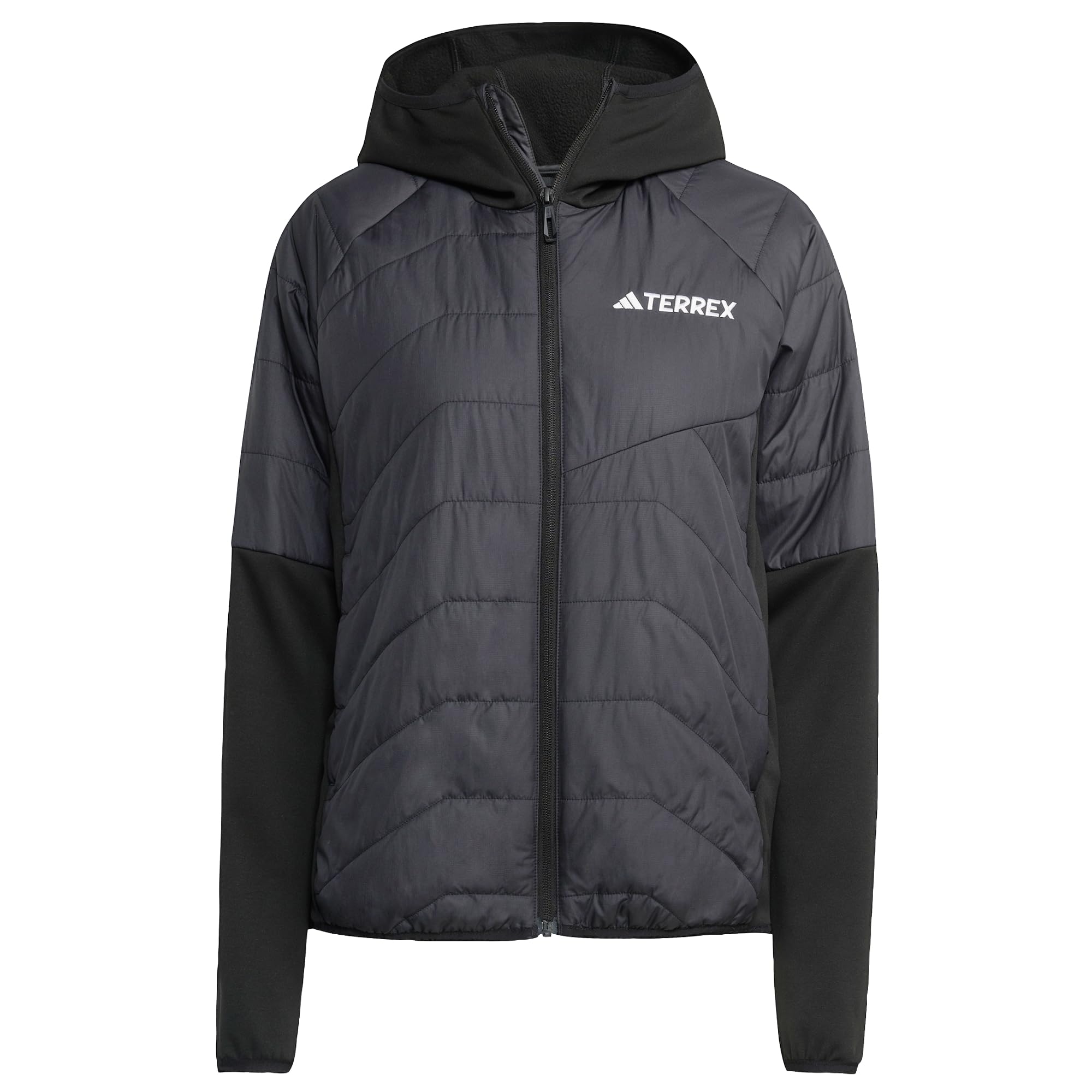 adidas Women's Terrex Multi CLIMAWARM Insulated Hybrid Hooded Jacket, Black, XL