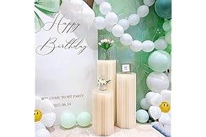 Pillar Stand - Cylinder Stands for Party 3Pcs Round Pedestal Stand Foldable...