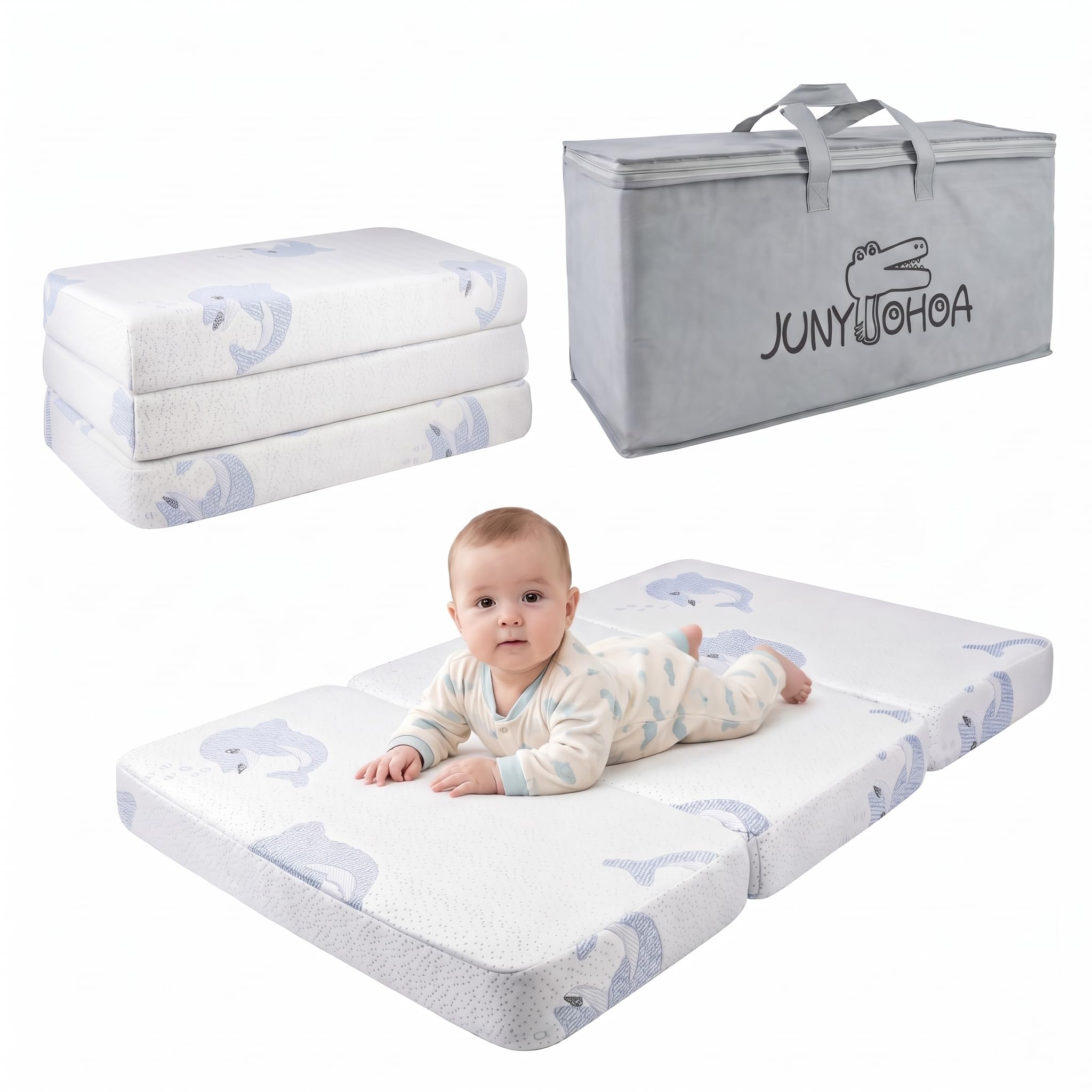 Amazon.com : JUNYOHOA Pack and Play Mattress Topper, 38x26 Dual