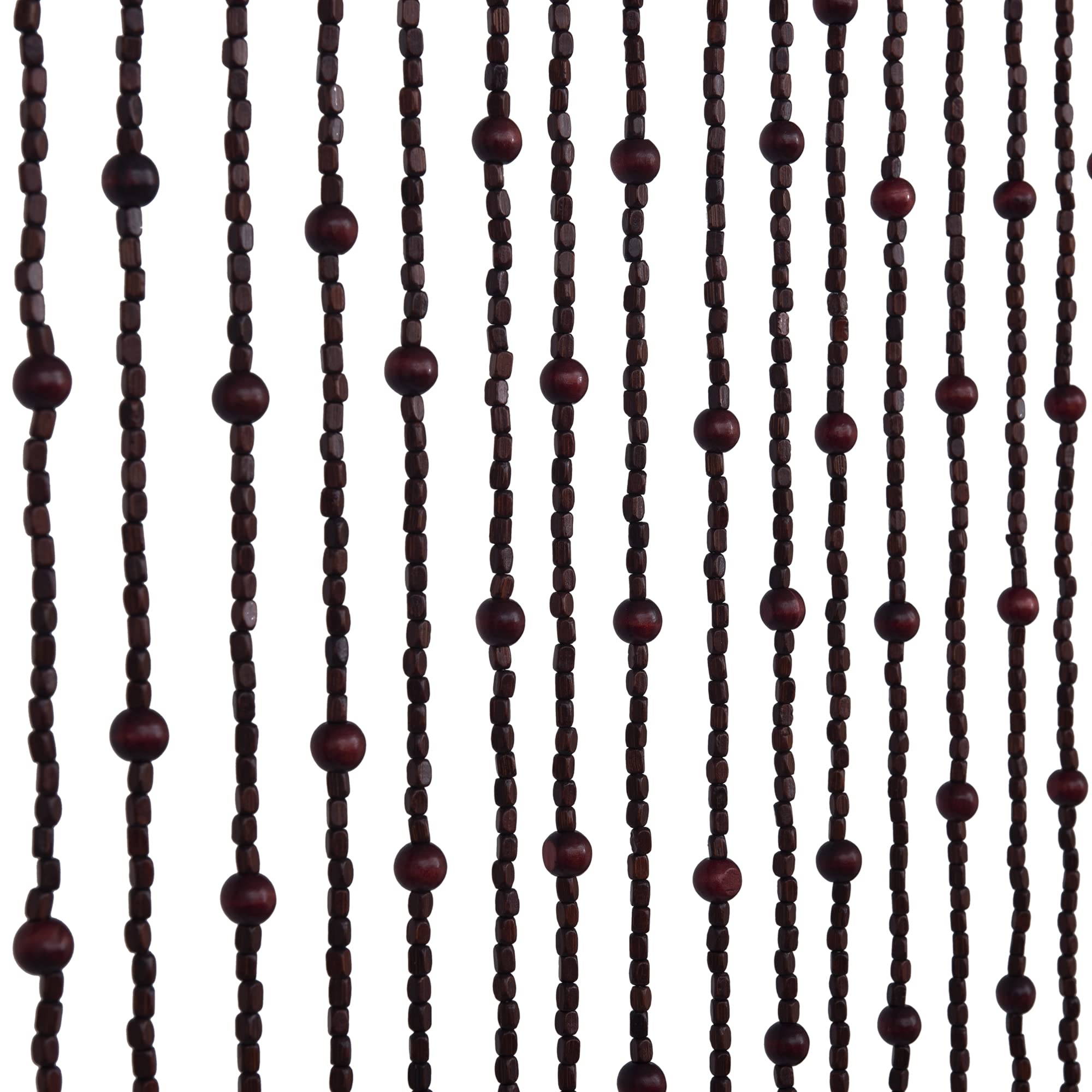 Natural Bamboo Wooden Beaded Doorway Curtain "Boho" 27 Strands 3ft Wide 6ft Long (Brown, 1Pc 3FTx6FT)