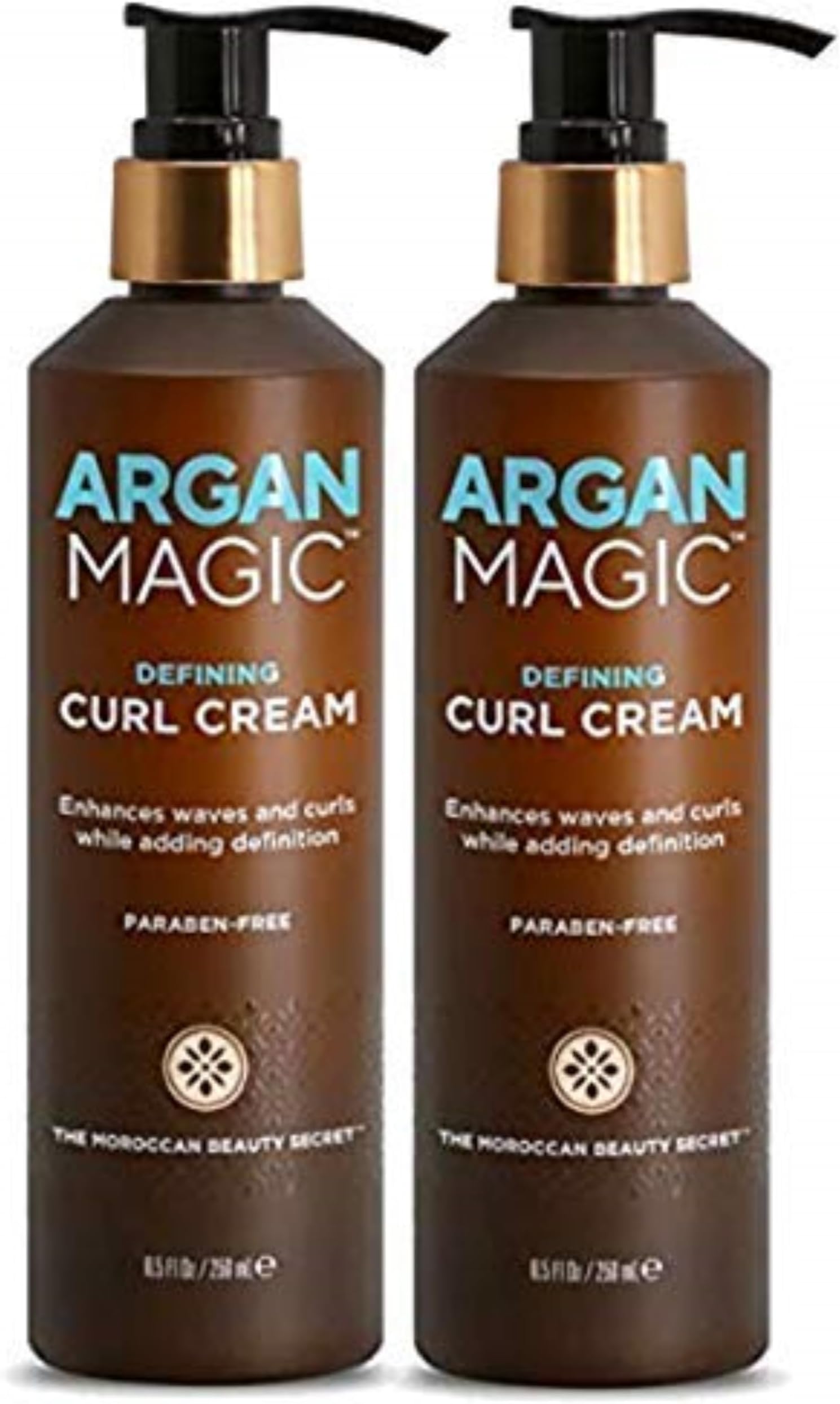 Argan Magic Defining Curl Cream - Enhances Waves & Curls While Adding Definition | Conditions, Detangles, Reduces Frizz | Enriched with Biotin | Paraben Free (8.5 oz / 250 ml / 2 Pack)