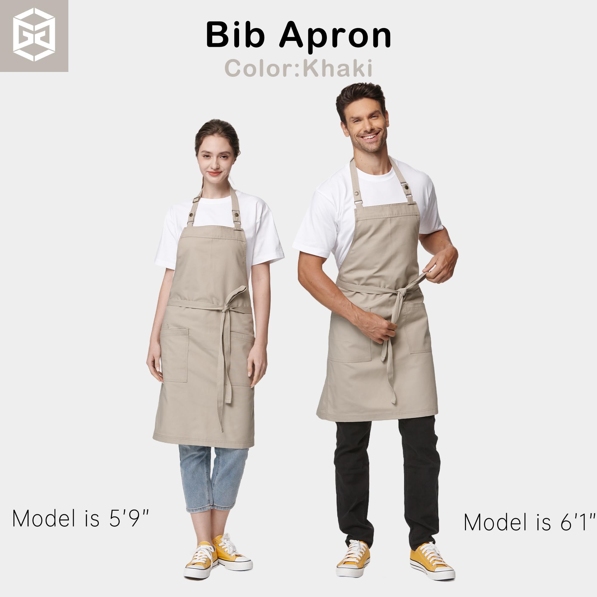 Verstellbare Küchenschürze mit Taschen, langlebig, wasserdicht, professionelle Schürzen für Männer und Frauen, 4251GB