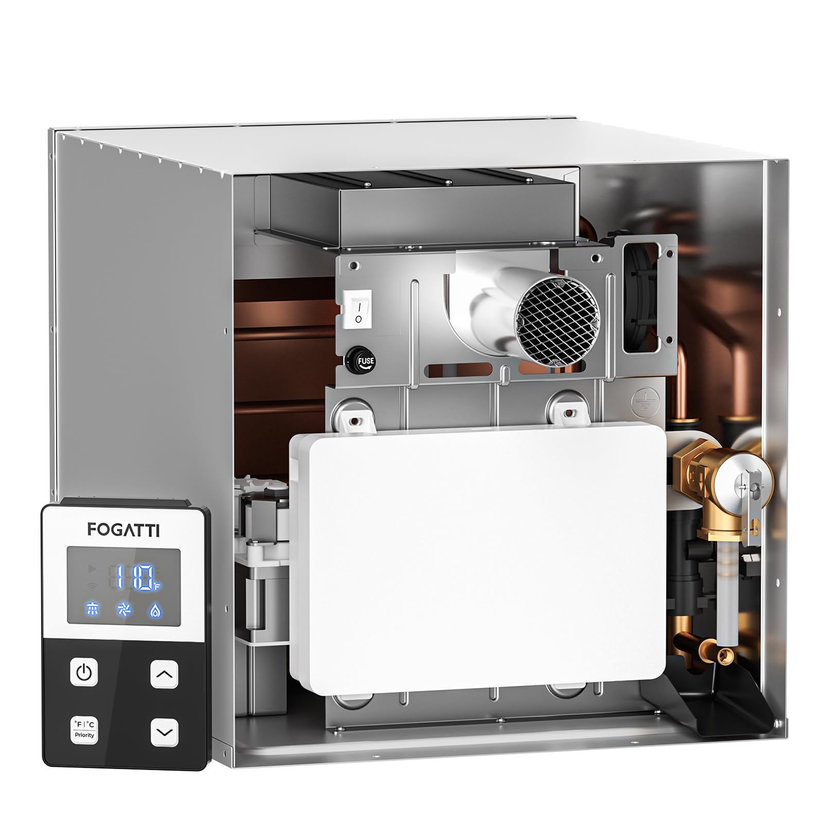 FOGATTI InstaShower 8 Pro RV Tankless Water Heater, Propane On Demand
