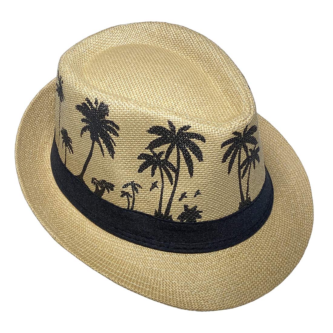 Hawaiian Fedora Straw Hats for Men Women Unisex Trilby Panama Summer Sun Jazz Costume Party Cap