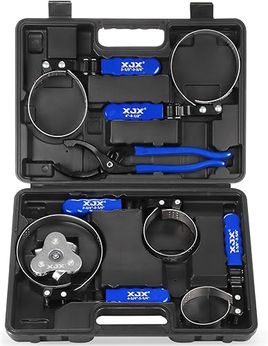 Miniatura 9 de XJX Juego de llaves giratorias de filtro de aceite estándar de 7 piezas, 2-38 pulgadas a 5-14 pulgadas (2.362-5.236 in), herramienta de extracción