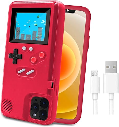 Miniatura 23 de LucBuy Funda de consola de juegos compatible con iPhone 6Plus/6s Plus/7Plus/8Plus, funda protectora retro autoalimentada con 36 juegos pequeños,