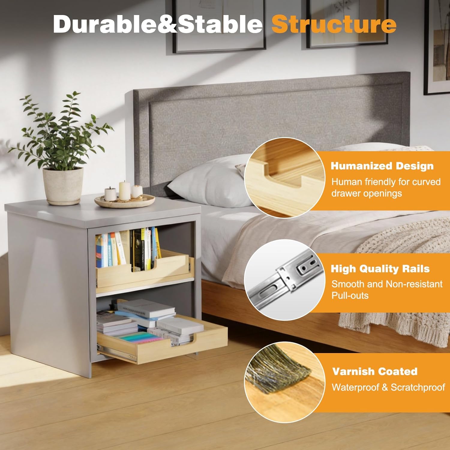 Pull Out Cabinet Organizer, 14''W×21''D Sliding Drawers for Cabinets, Soft Close Slide Out Wooden Pull out Drawers, Base Cabinet Organization for Kitchen, Pantry, Bathroom