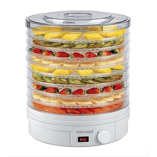 CONCEPT household appliances SO1020 DEHYDRATOR GOBI, 9 TRAYS, VERY LARGE CAPACITY, VARIABLE THERMOSTAT 35-70°C, White