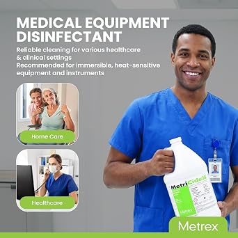 Metrex MetriCide 28 High-Level Sterilizing & Disinfecting Solution 2.5% Glutaraldehyde, Reusable Up to 28 Days, Disinfectant Cleaner for Heat-Sensitive & Immersible Medical Instruments 1 Gallon