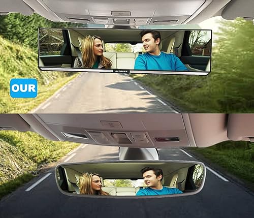 Miniatura 4 de Kitbest Espejo retrovisor, espejo retrovisor panorámico con clip interior para reducir eficazmente el punto ciego, espejo universal de gran angular