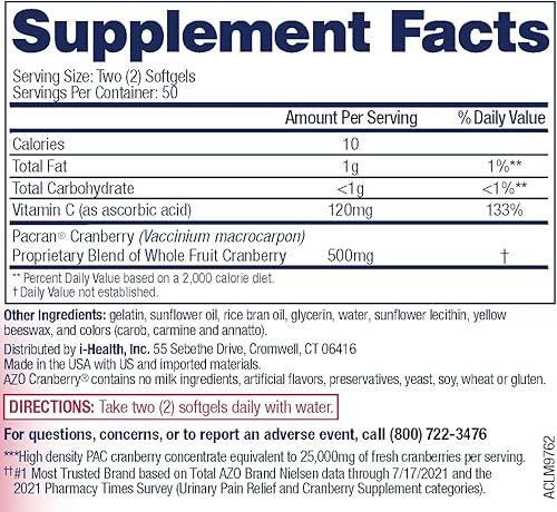 Miniatura 14 de AZO Suplemento de arándano, hecho con polvo concentrado de arándano de fruta entera para ayudar a limpiar y proteger el tracto urinario*, pastillas